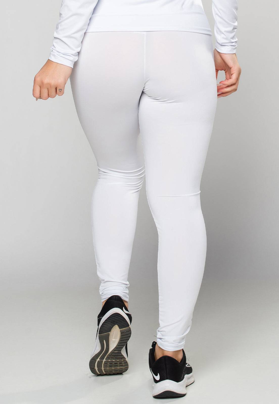 Calça Térmica Feminina Segunda Pele Proteção Uv 50+ Branco - MVB MODAS