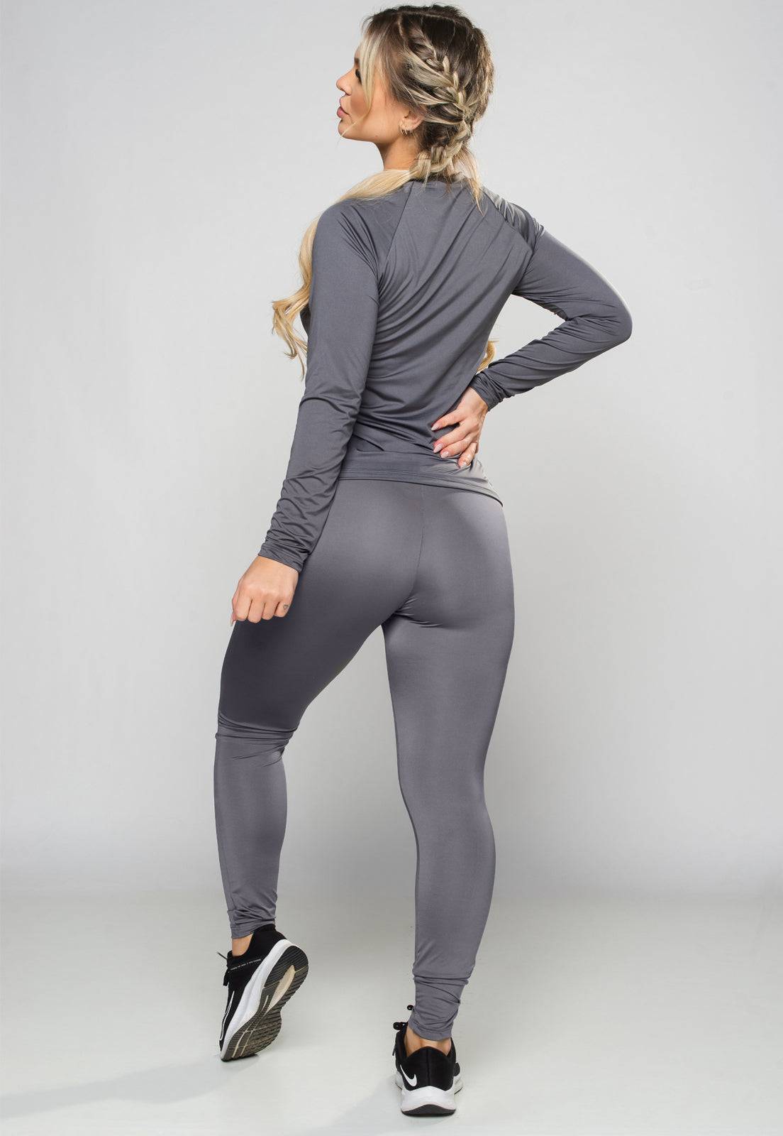Calça Térmica Feminina Segunda Pele Proteção Uv 50+ Cinza - MVB MODAS
