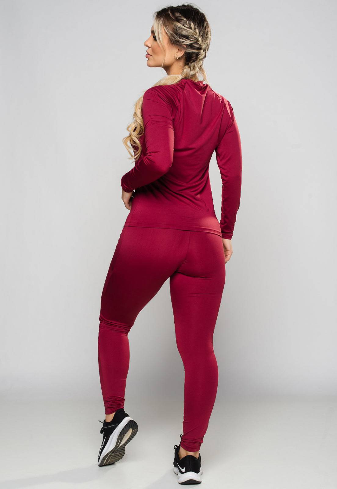 Calça Térmica Feminina Segunda Pele Proteção Uv 50+ Vinho - MVB MODAS