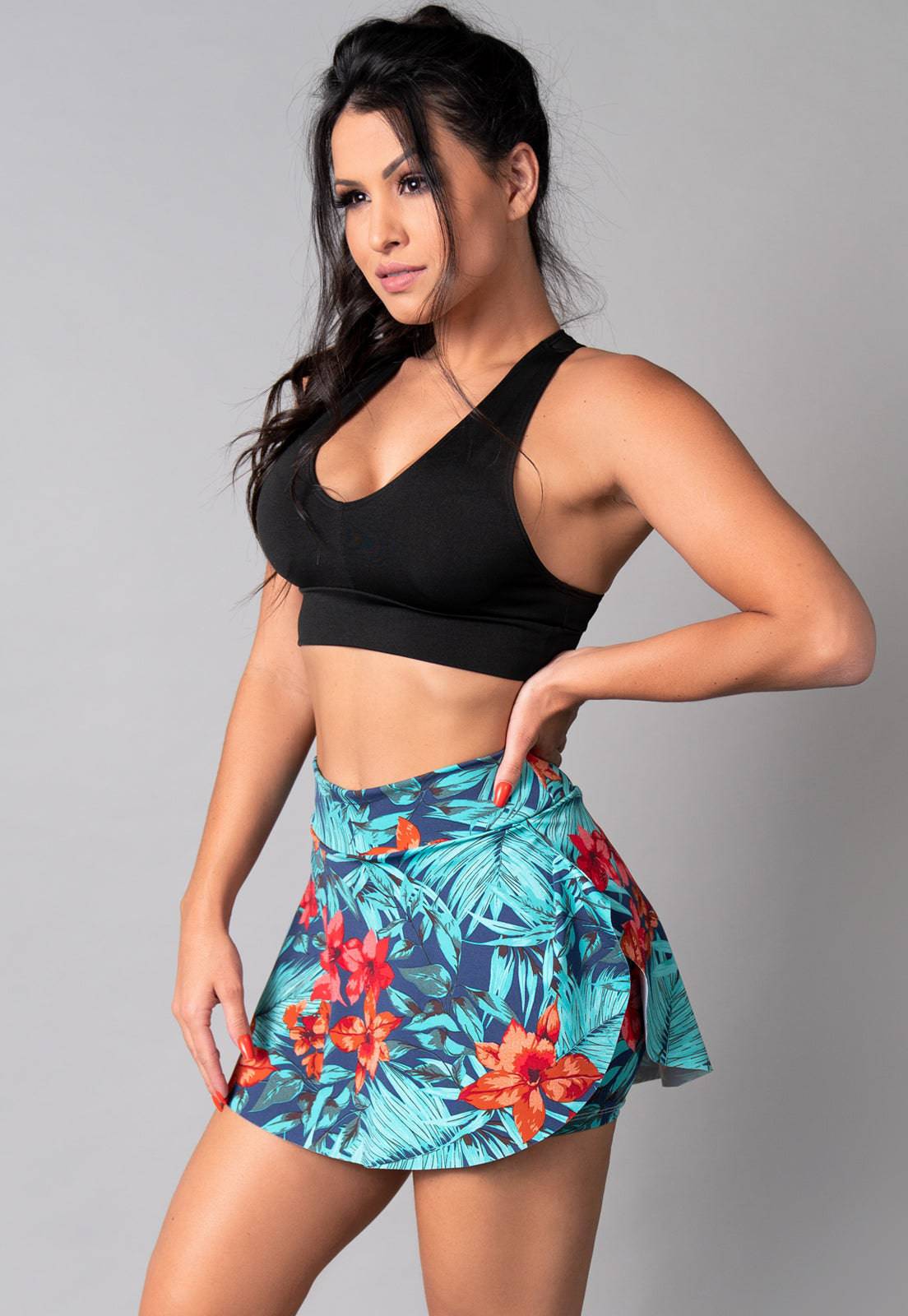 Short Saia Tapa Bumbum Estampado Amazônia - MVB MODAS