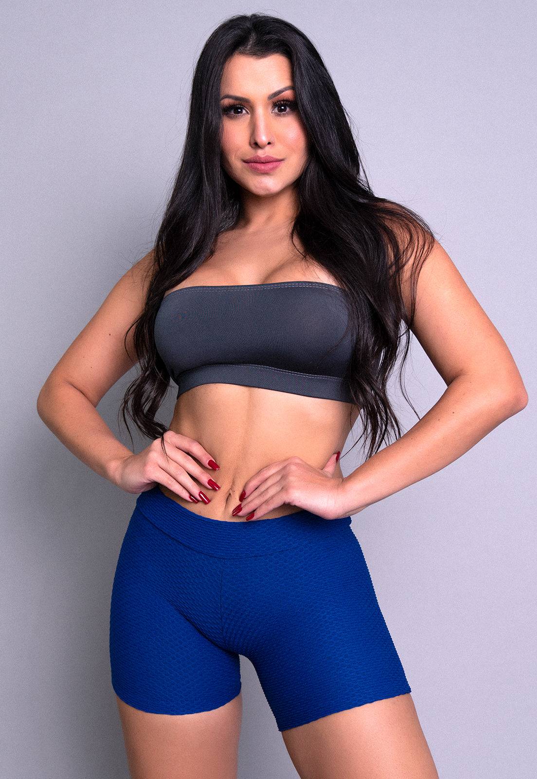 Short Curto Bolha Azul - MVB MODAS