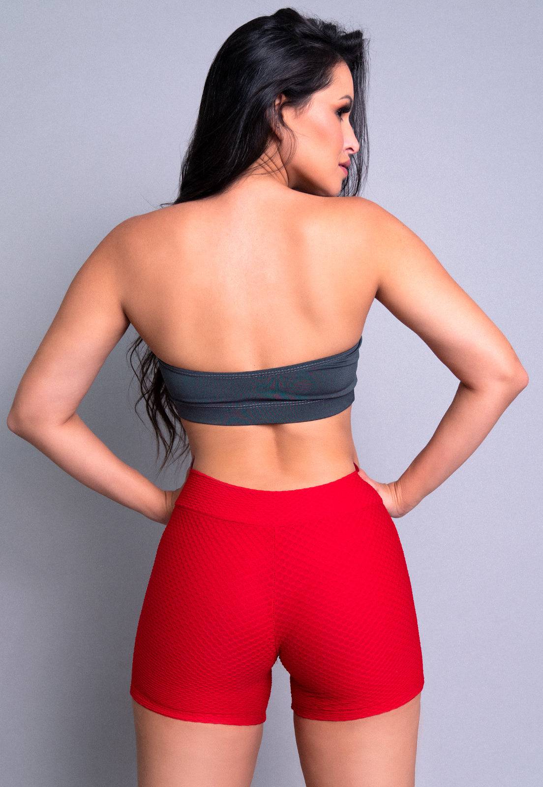 Short Curto Bolha Vermelho - MVB MODAS