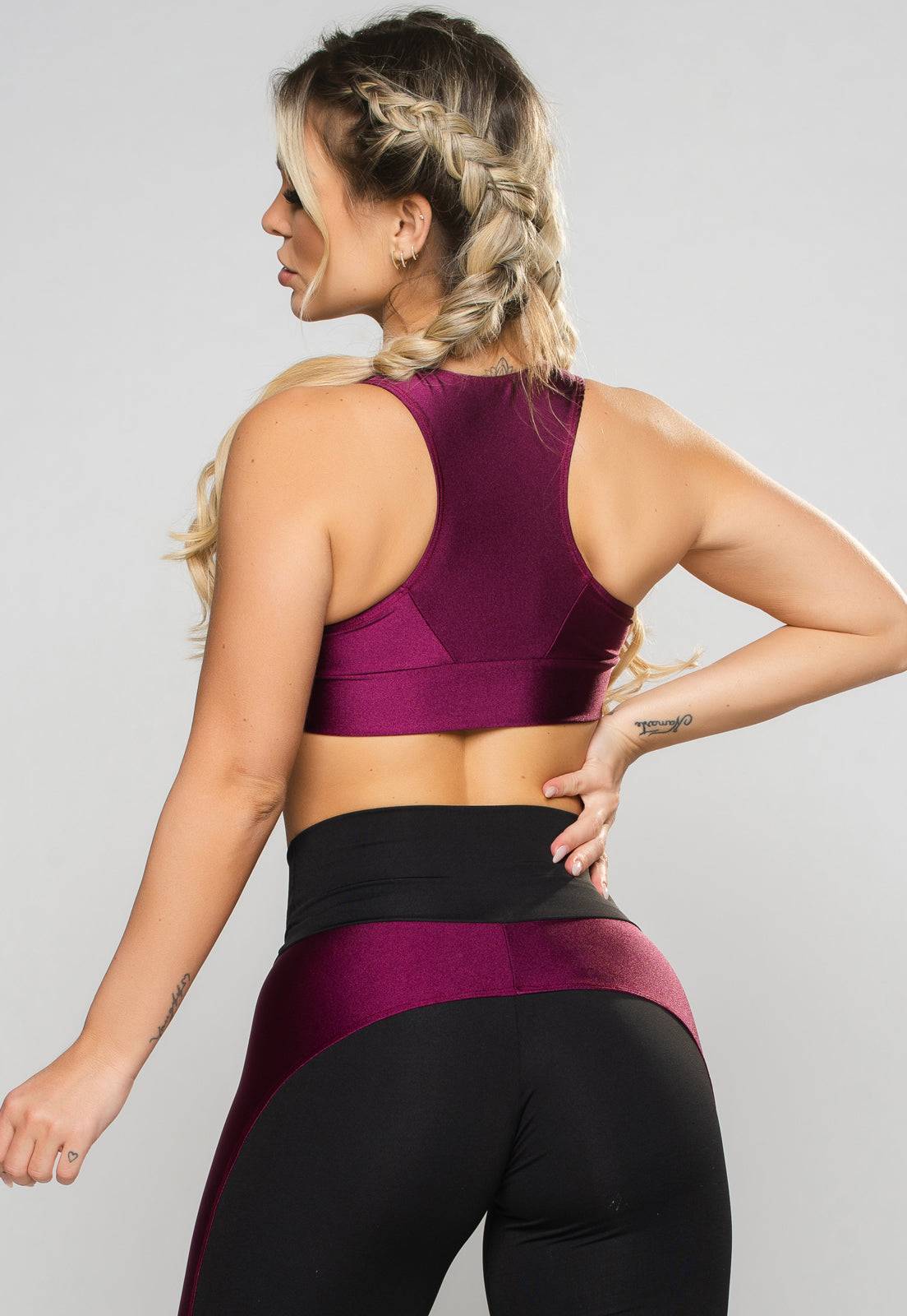 Top Nadador Poliamida Brilhosa Vinho - MVB MODAS