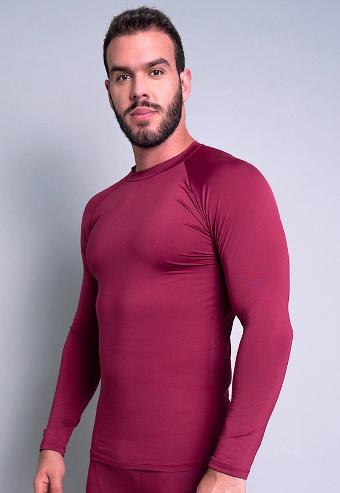 Camisa Térmica Masculina Segunda Pele Proteção Uv 50+ Cinza - MVB MODAS