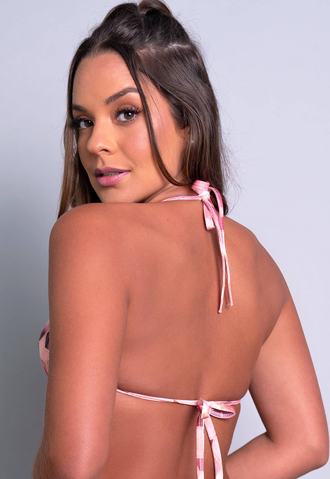 Top Biquíni Frente Única Com Bojo Quartzo - MVB MODAS