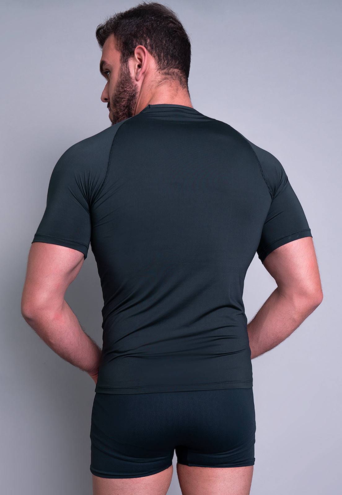 Camisa Térmica Masculina Manga Curta Segunda Pele Preta - MVB MODAS