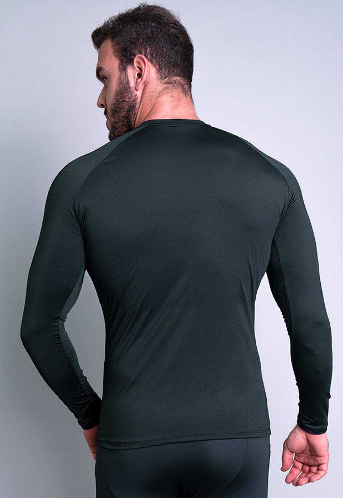 Camisa Térmica Masculina Segunda Pele Proteção Uv 50+ Cinza - MVB MODAS