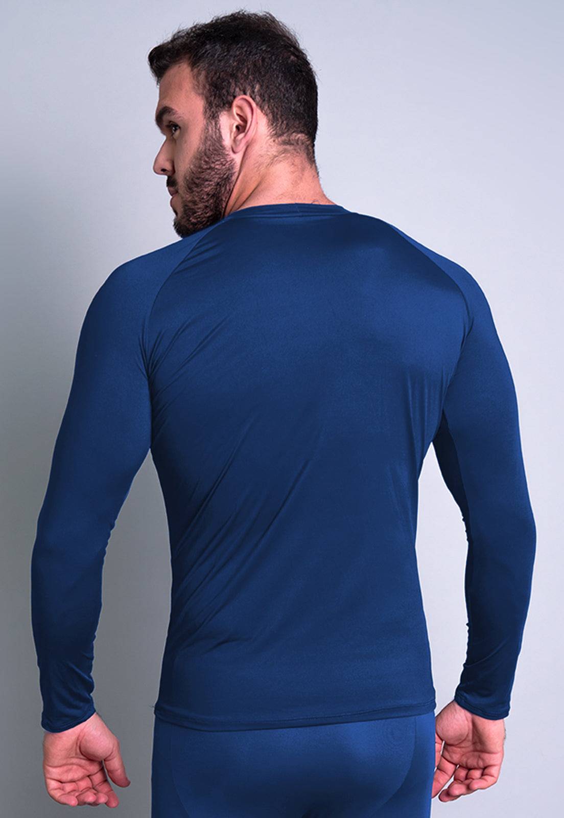 Camisa Térmica Masculina Segunda Pele Proteção Uv 50+ Cinza - MVB MODAS