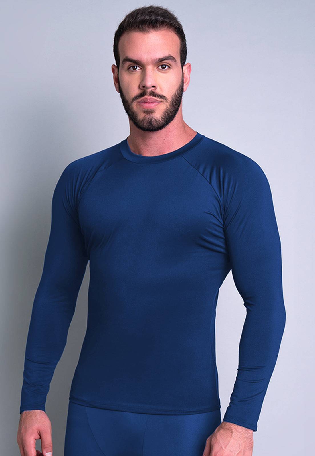 Camisa Térmica Masculina Segunda Pele Proteção Uv 50+ Cinza - MVB MODAS