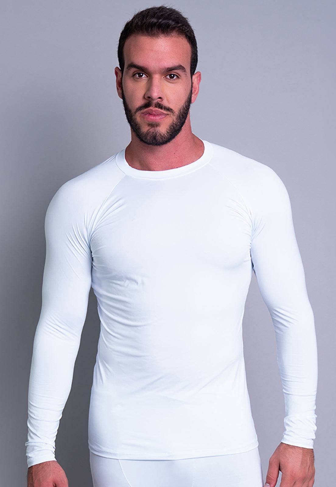 Camisa Térmica Masculina Segunda Pele Proteção Uv 50+ Cinza - MVB MODAS