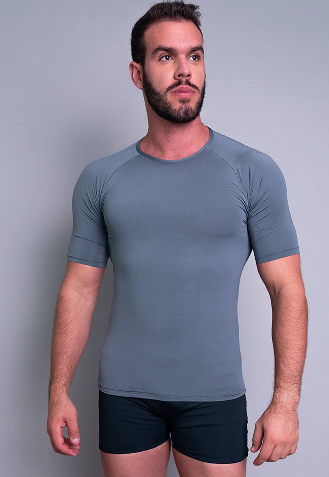 Camisa Térmica Masculina Manga Curta Segunda Pele Preta - MVB MODAS