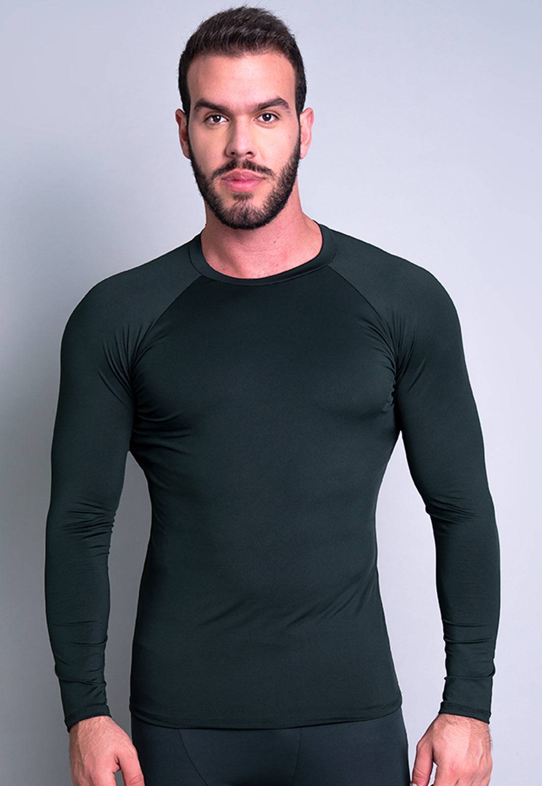 Camisa Térmica Masculina Segunda Pele Proteção Uv 50+ Cinza - MVB MODAS