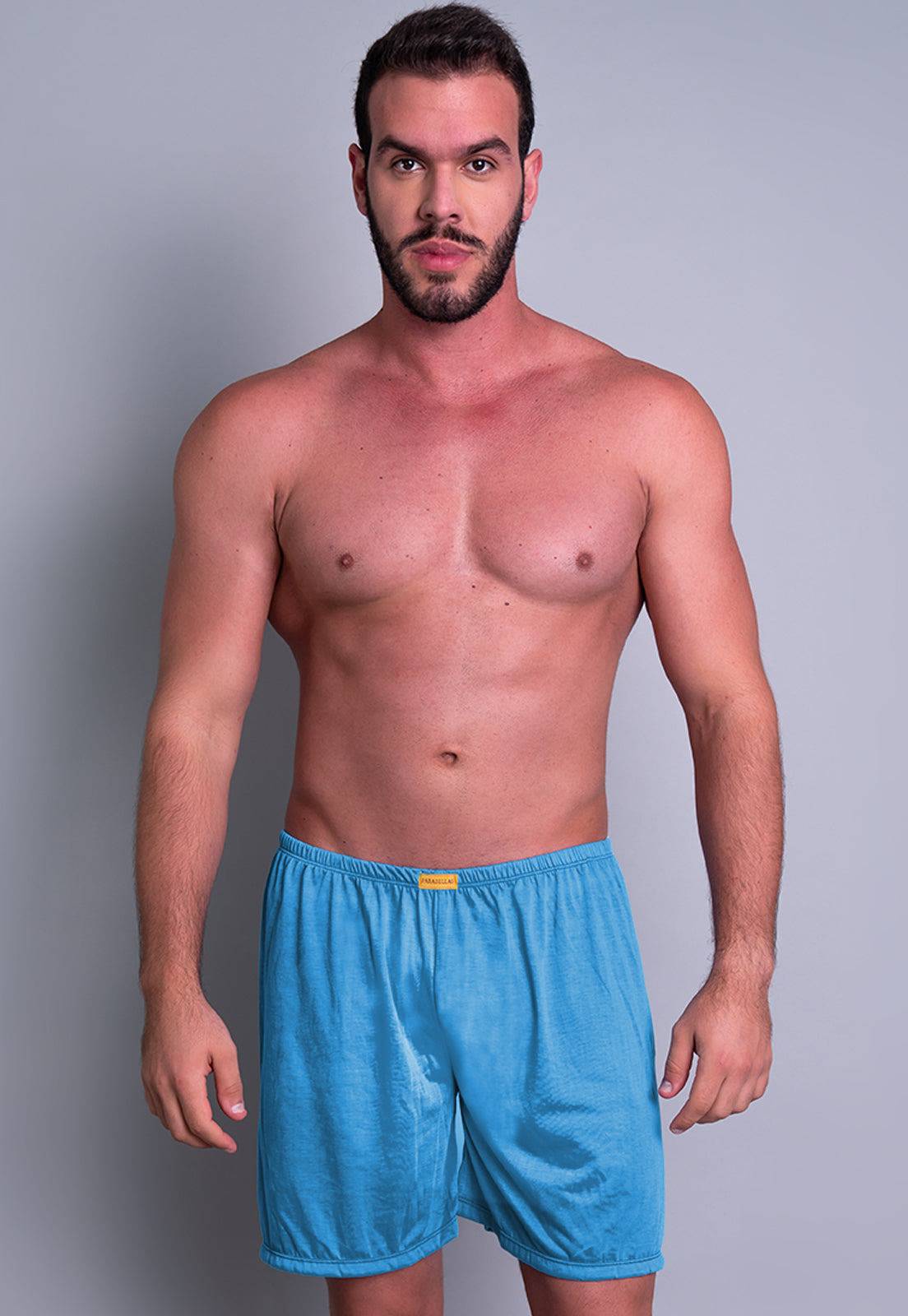 Short Curto Pijama Malha Azul Claro - MVB MODAS