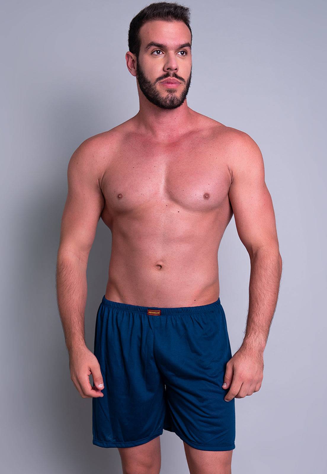 Short Curto Pijama Malha Azul - MVB MODAS