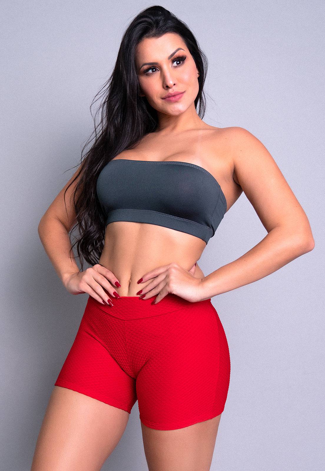 Short Curto Bolha Vermelho - MVB MODAS