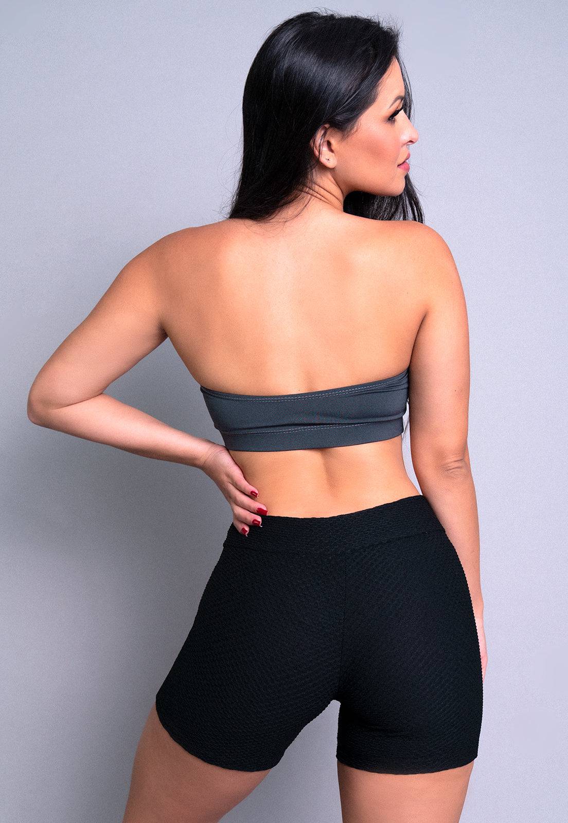 Short Curto Bolha Preto - MVB MODAS