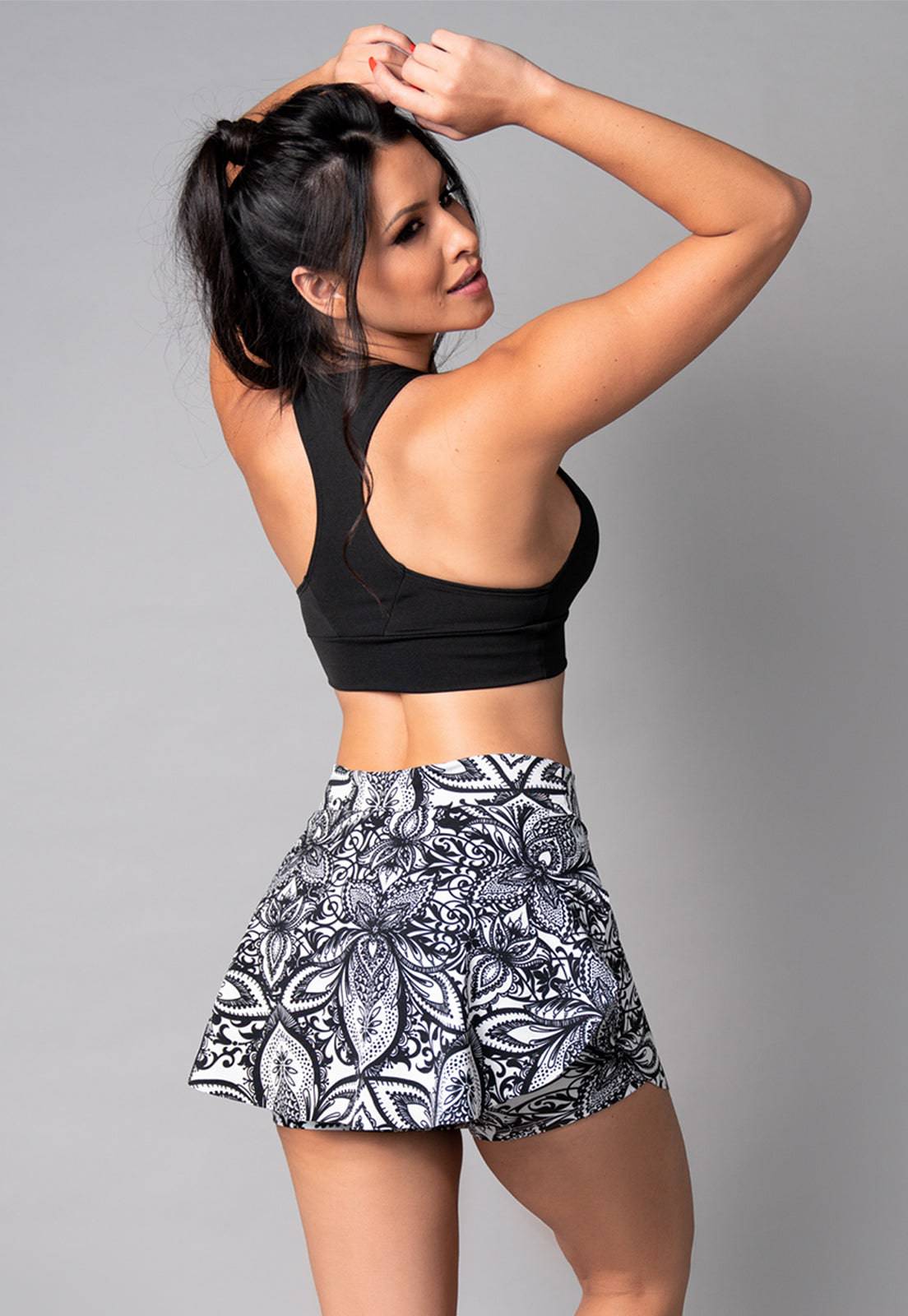 Short Saia Tapa Bumbum Estampado Amazônia - MVB MODAS