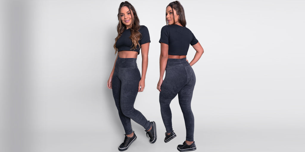Descubra a nova tendência - Calça legging de cotelê!