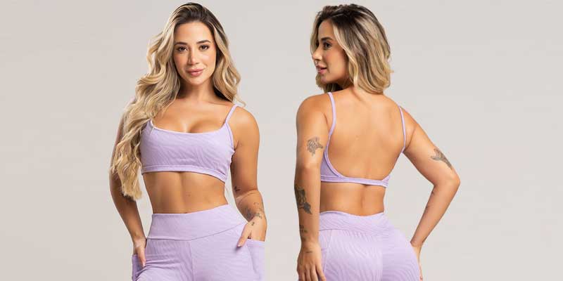 Top Alcinha Costas Nua Jacquard: desempenho, estilo e sustentação na medida certa