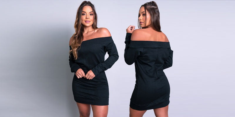 ✨ VESTIDO MOLETOM OMBRO A OMBRO MANGA LONGA: CONFORTO, ESTILO E ATITUDE EM UMA ÚNICA PEÇA ✨