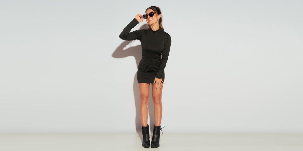 ✨ Vestido Gola Alta Suplex Peluciado Preto: elegância, conforto e estilo para todas as estações