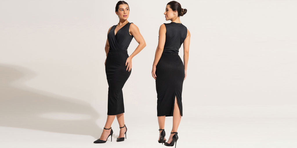 🤩 Saia Midi Canelada: Elegância Atemporal com Caimento Perfeito