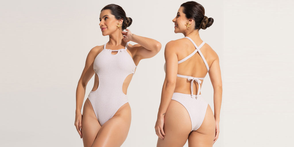 ✨ Maiô Engana Mamãe Lurex – O Brilho Sofisticado Que Transforma Seu Verão