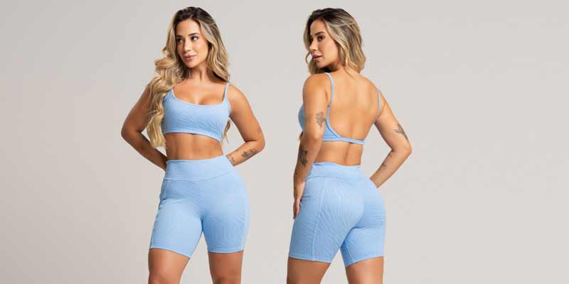 Short Bolsos Cintura Alta Feminina Jacquard – Conforto, Estilo e Alta Performance