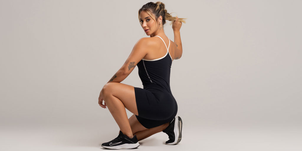 🖤 Trend confirmada: o Macaquinho Fitness Alcinha Off White Poliamida da MVB Modas
