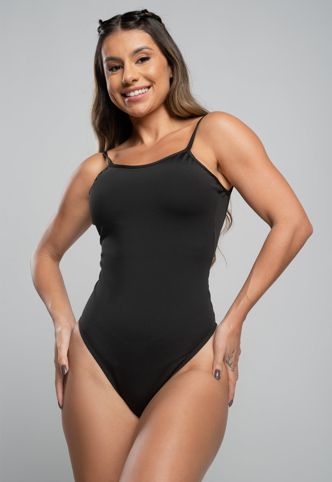 Body Cavado Collant Aberto Lado Decote Preto – MVB MODAS