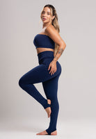 Calça Legging Pezinho Cintura Alta Azul - MVB MODAS