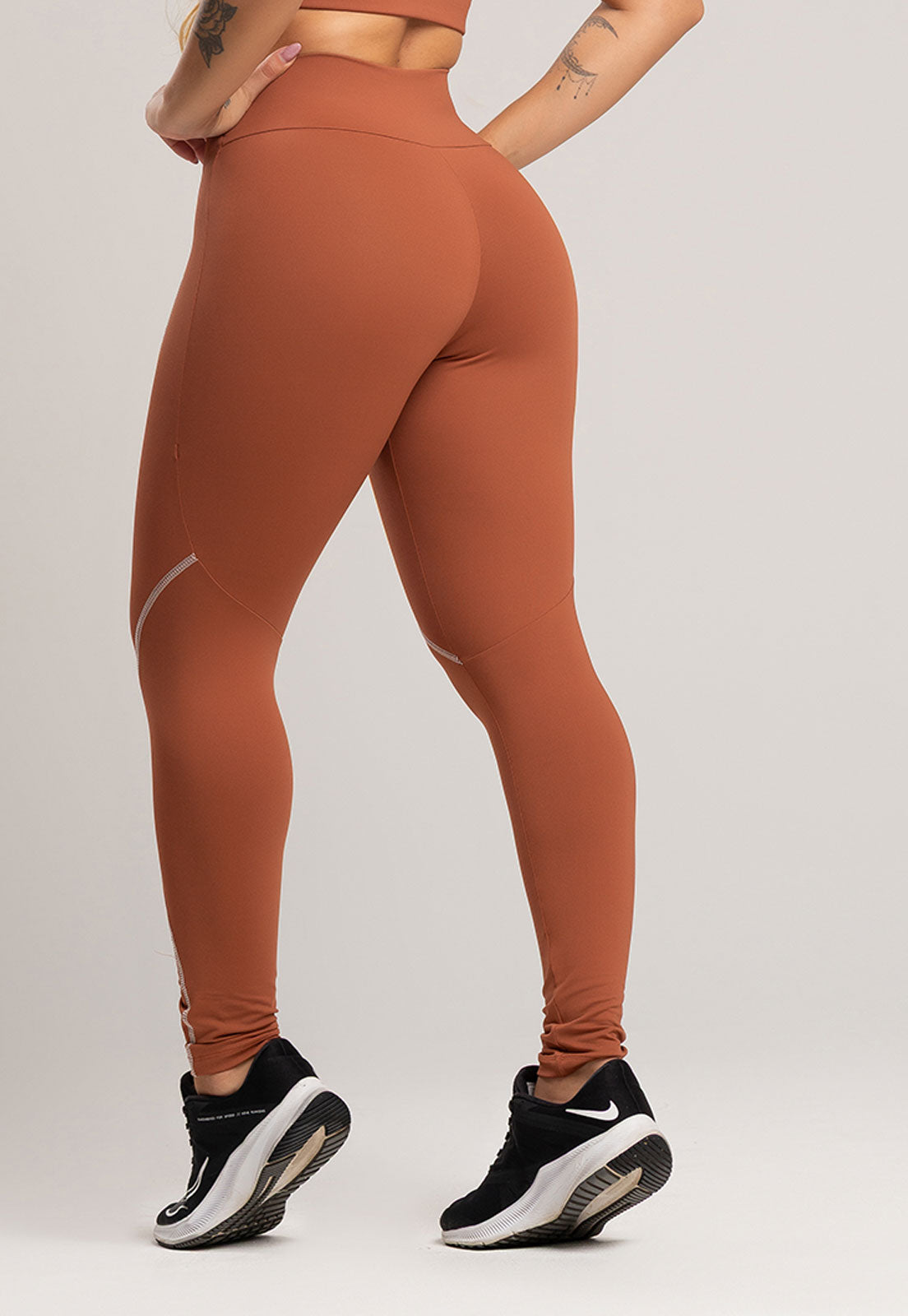 Calça Legging com Elástico Cintura Alta Feminina Poliamida Mousse
