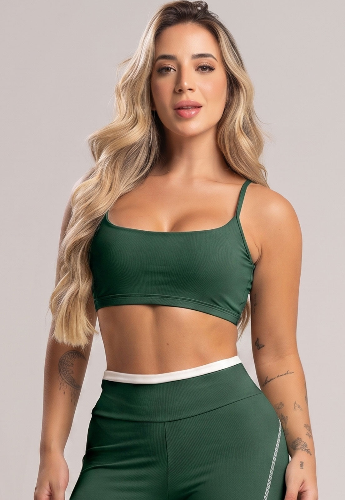 Top Alcinha Costas Nua Poliamida Oliva – MVB MODAS