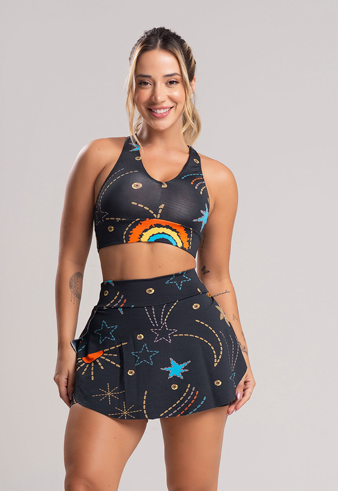 Short Saia Tapa Bumbum Estampado Safari - MVB MODAS