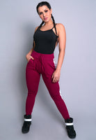 Calça Jogger Ribana Listra Vinho - MVB MODAS