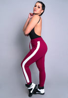 Calça Jogger Ribana Listra Vinho - MVB MODAS