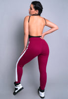 Calça Jogger Ribana Listra Vinho - MVB MODAS