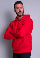 Casaco Moletom Masculino Flanelado Capuz Vermelho - MVB MODAS