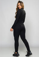 Conjunto Canelado Calça Jogger e Blusa Gola Alta Preto - MVB MODAS