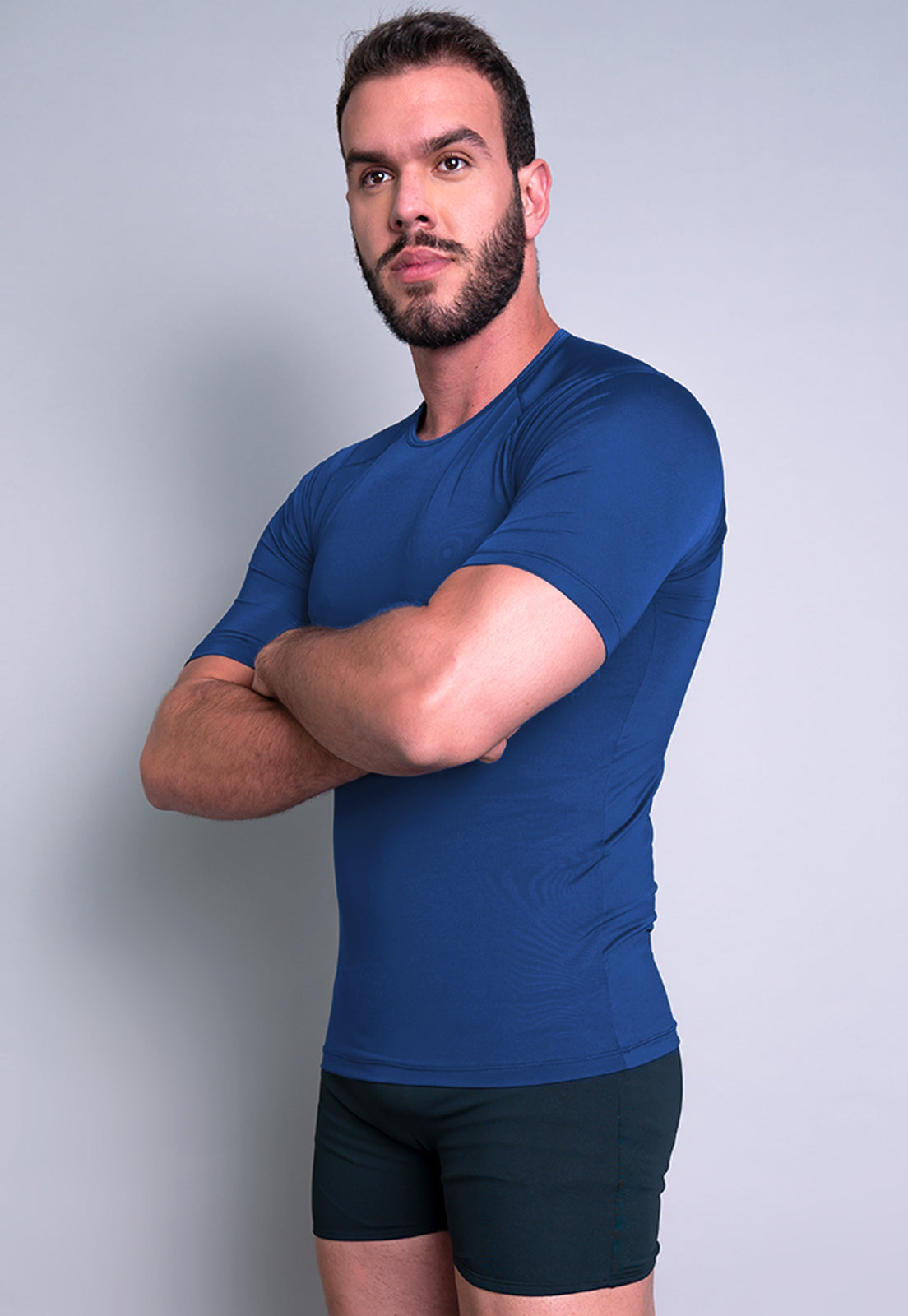 Camisa Térmica Masculina Manga Curta Segunda Pele Azul - MVB MODAS