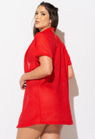 Kimono Saída de Praia Renda Vermelho - MVB MODAS