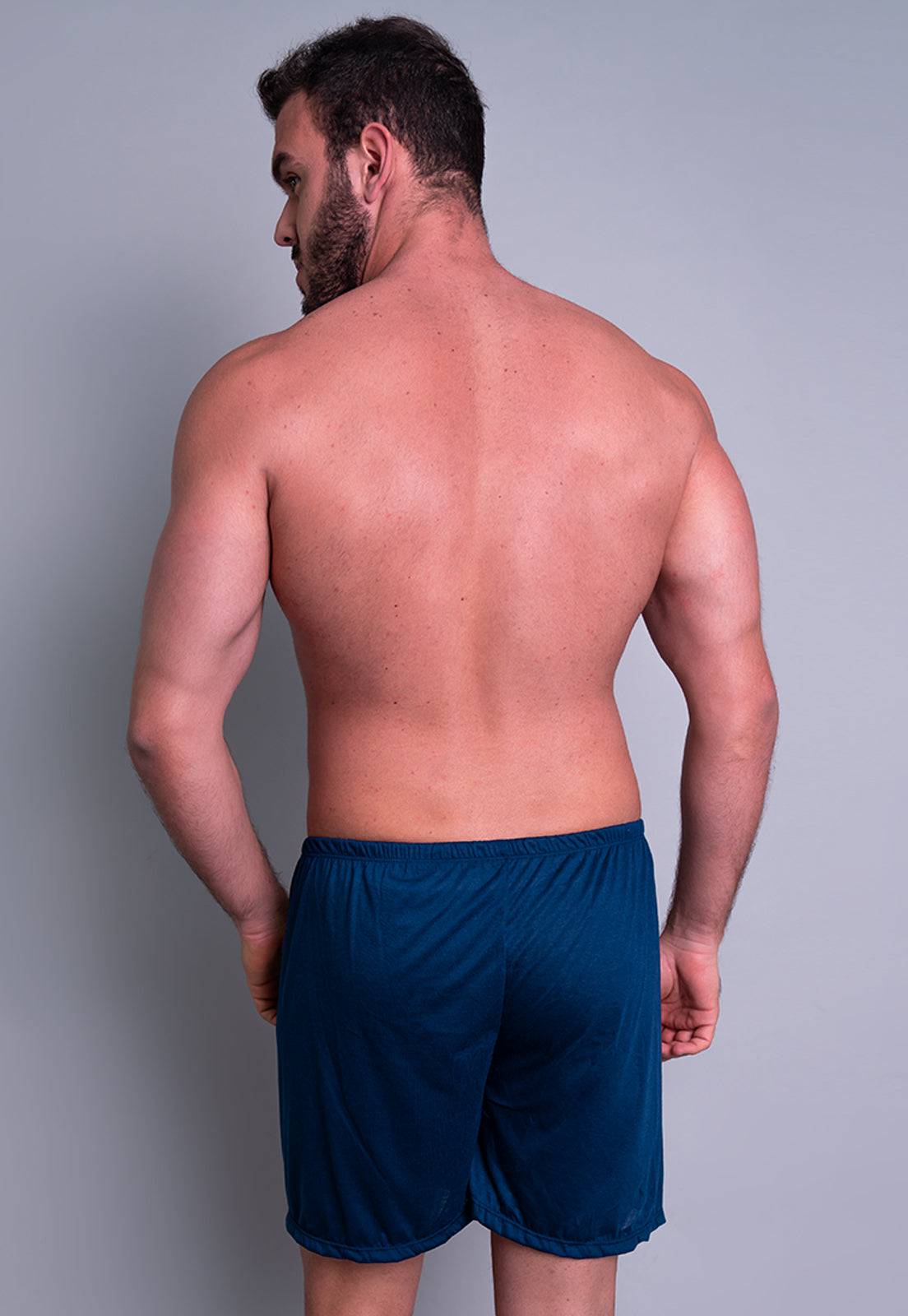 Short Curto Pijama Malha Azul - MVB MODAS