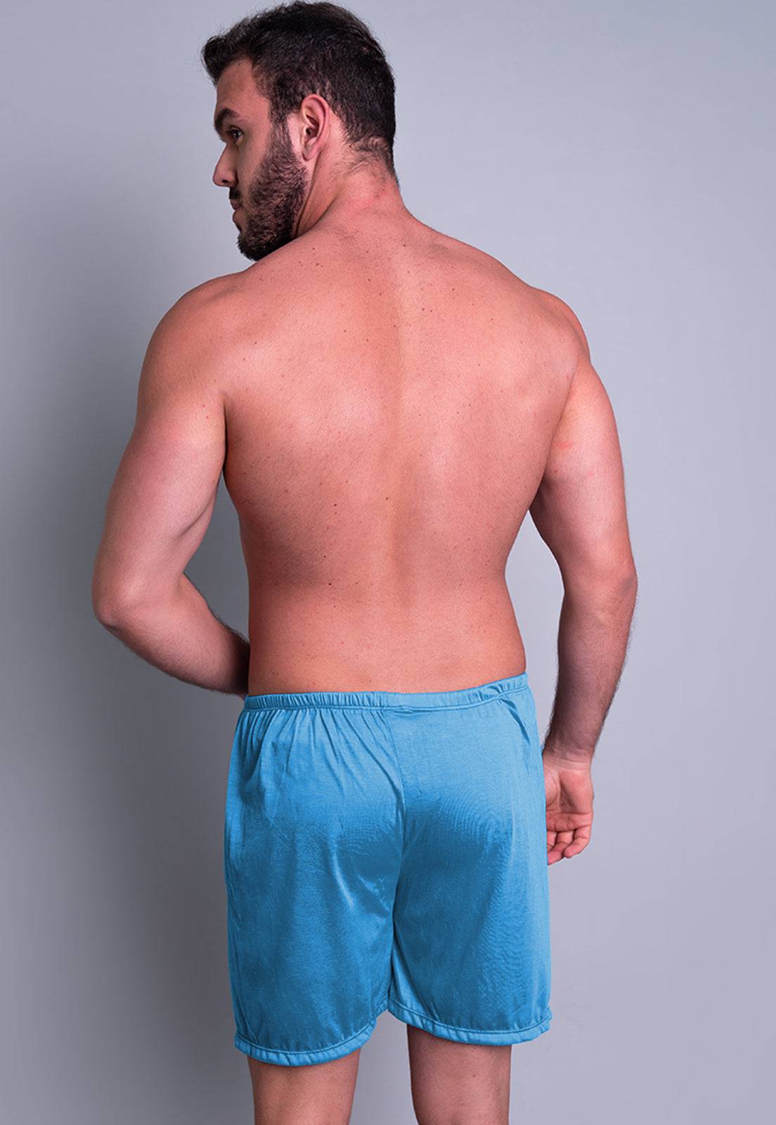 Short Curto Pijama Malha Azul Claro - MVB MODAS